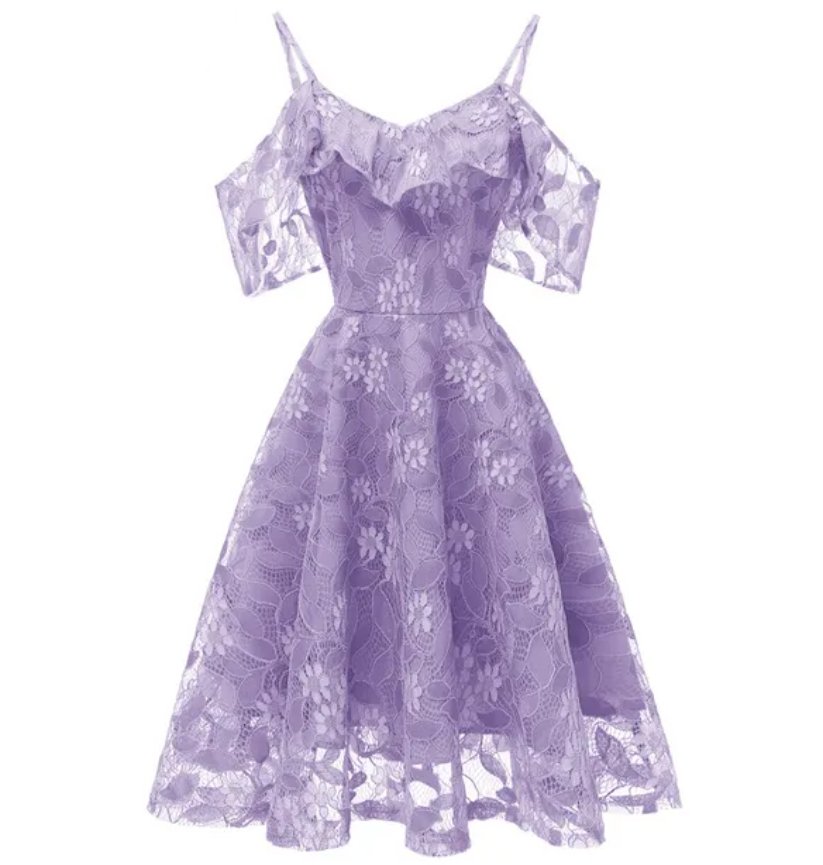 Vintage Lilla Kjole Med Slør