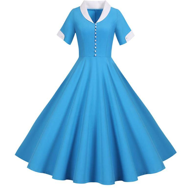 Vintage 50-Tallskjole Himmelblå