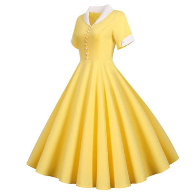 Vintage 50-Talls Gul Kjole