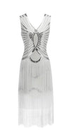 Vintage 1920 Art Deco Kjole Hvit