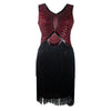 Vintage 1920-Talls Burgunderkjole I Art Deco-Stil