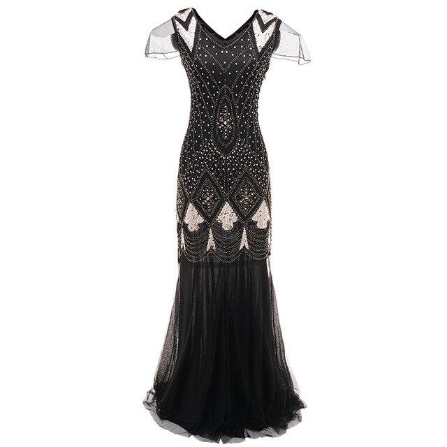 Vintage 20-Talls Charleston-Kjole Svart