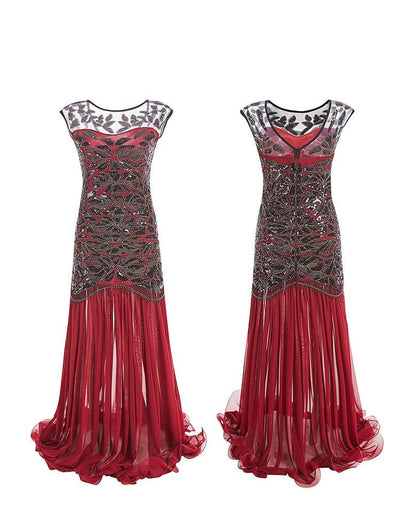 Vintage 20s Flapper Rød Kjole