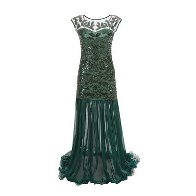 Vintage 20s Flapper Dress Grønn