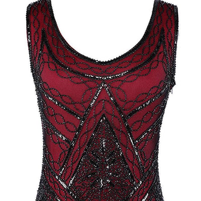 Vintage 20-Talls Gatsby-Kjole Burgundy