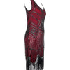 Vintage 20-Talls Gatsby-Kjole Burgundy