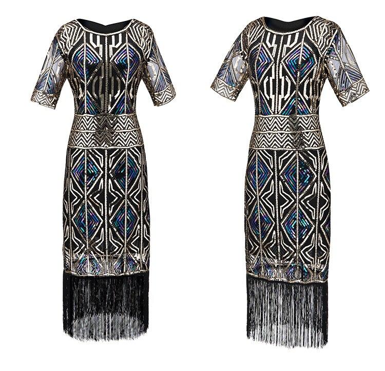 Vintage 20-Talls Gatsby Lang Gullkjole