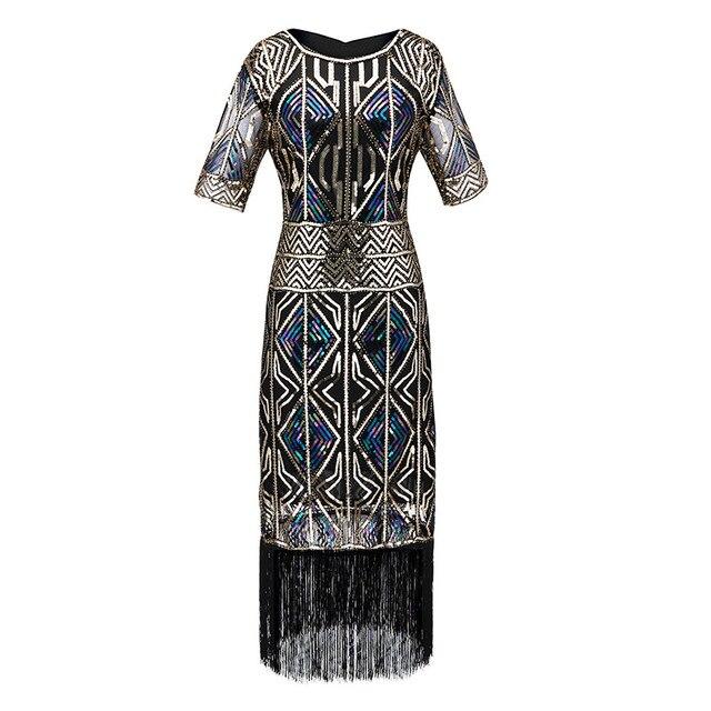 Vintage 20-Talls Gatsby Lang Gullkjole