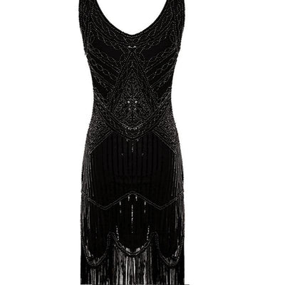Vintage 20s Gatsby Kjole Svart