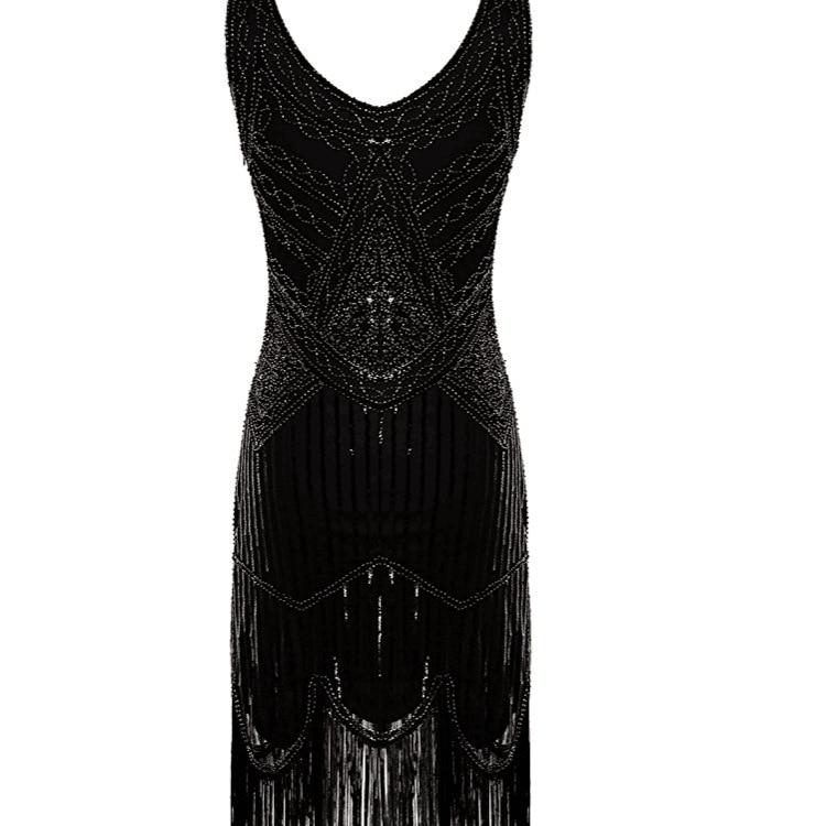 Vintage 20s Gatsby Kjole Svart