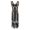 Vintage 20-Talls Gatsby-Kjole Svart Gull