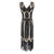 Vintage 20-Talls Gatsby-Kjole Svart Gull