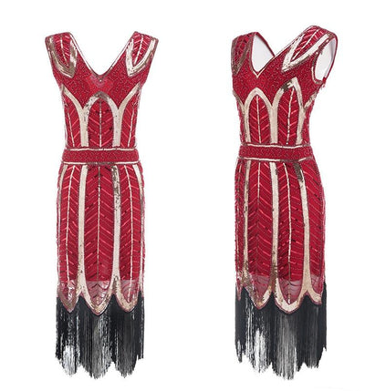 Vintage 20-Talls Gatsby Rød Kjole