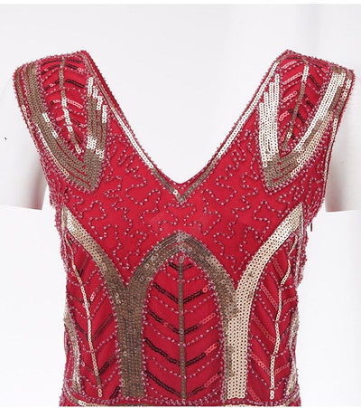 Vintage 20-Talls Gatsby Rød Kjole