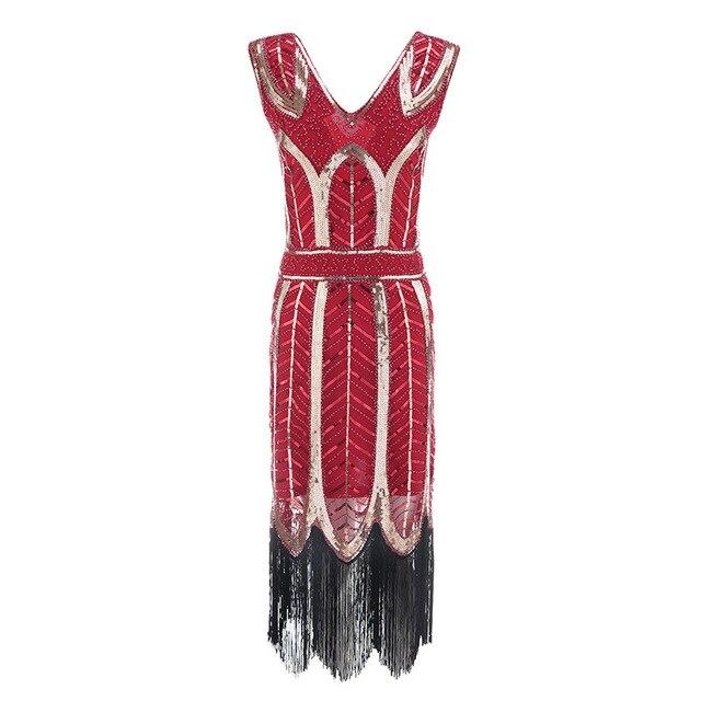 Vintage 20-Talls Gatsby Rød Kjole