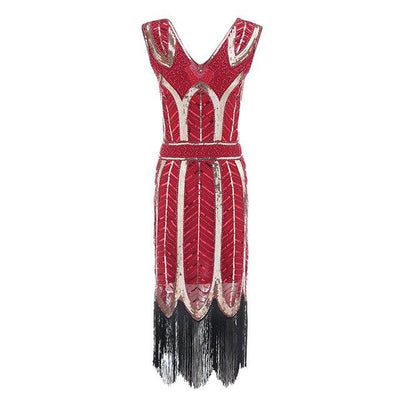 Vintage 20-Talls Gatsby Rød Kjole