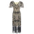 Vintage 20s Plus Size Kjole Beige Svart
