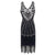 Vintage 20s Plus Size Dress Black Silver