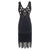 Vintage 20s Plus Size Kjole Svart Gull