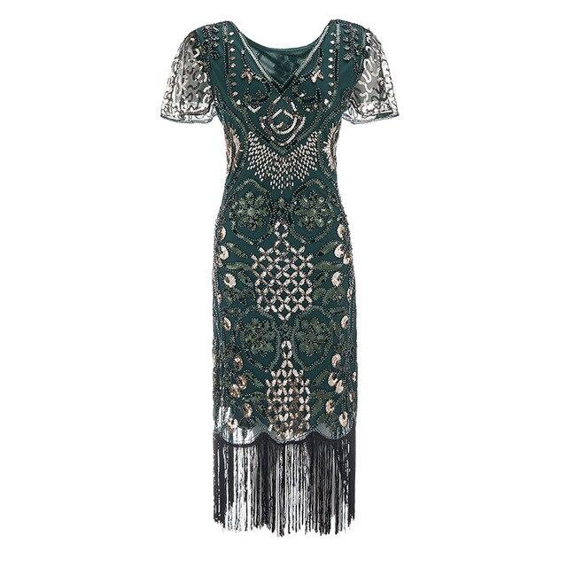 Vintage 20s Plus Size Grønn Kjole