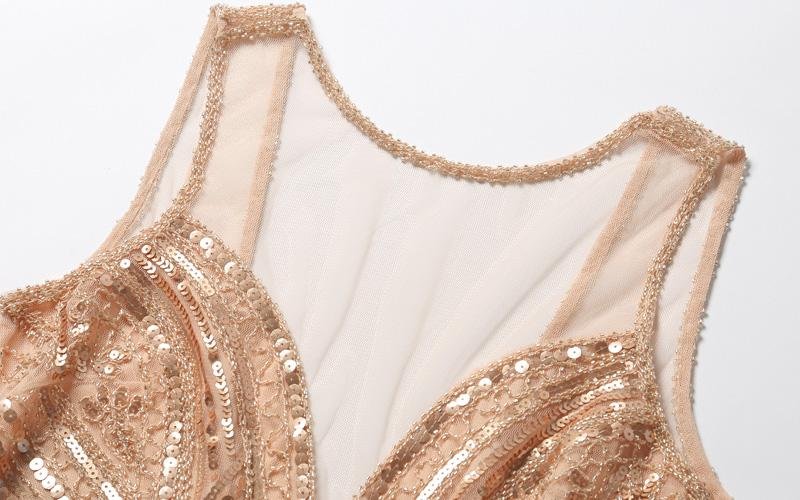 Vintage Lang Rosa Kjole Fra 20-Tallet