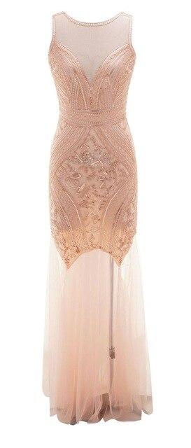 Vintage Lang Rosa Kjole Fra 20-Tallet