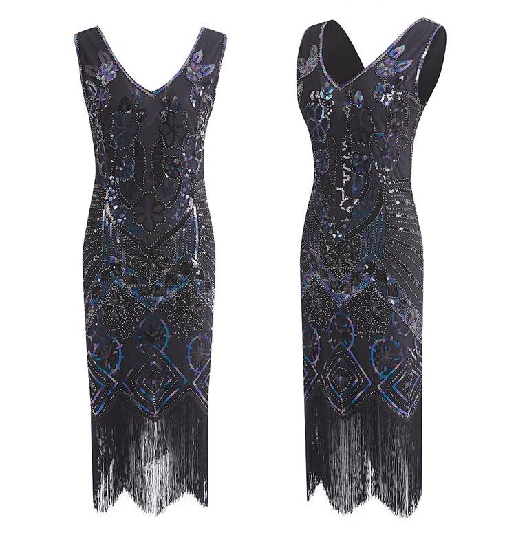 Vintage 20-Talls Paris-Kjole Svart