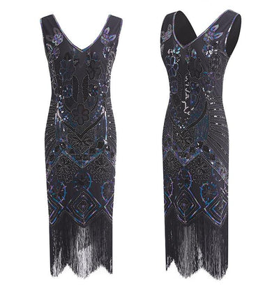 Vintage 20-Talls Paris-Kjole Svart