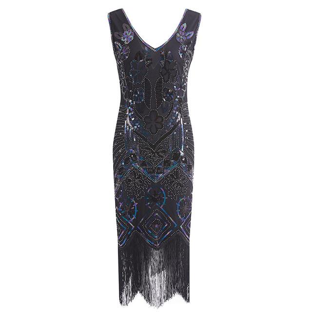 Vintage 20-Talls Paris-Kjole Svart