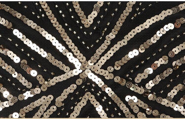 Vintage 20-Talls Retro Kjole Svart Gull