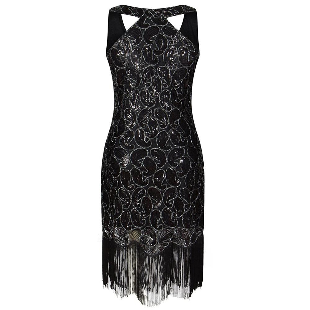 Vintage 20-Tallskjole Sexy Svart