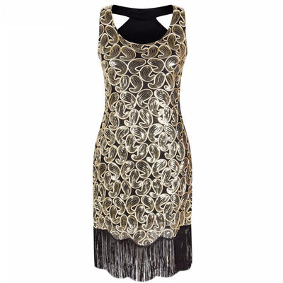 Vintage 20-Tallskjole Sexy Svart Gull