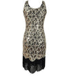 Vintage 20-Tallskjole Sexy Svart Gull
