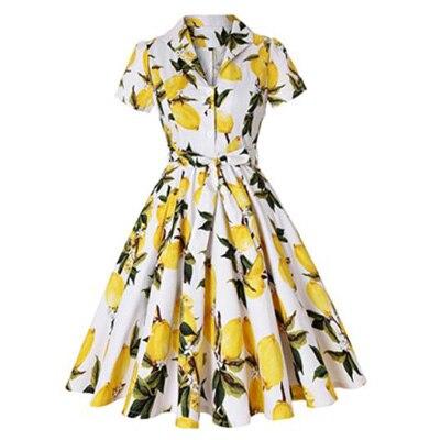 Vintage Plus Size 60-Talls Sitronkjole