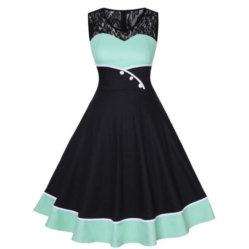 Vintage Plus Size Pastell Blondekjole