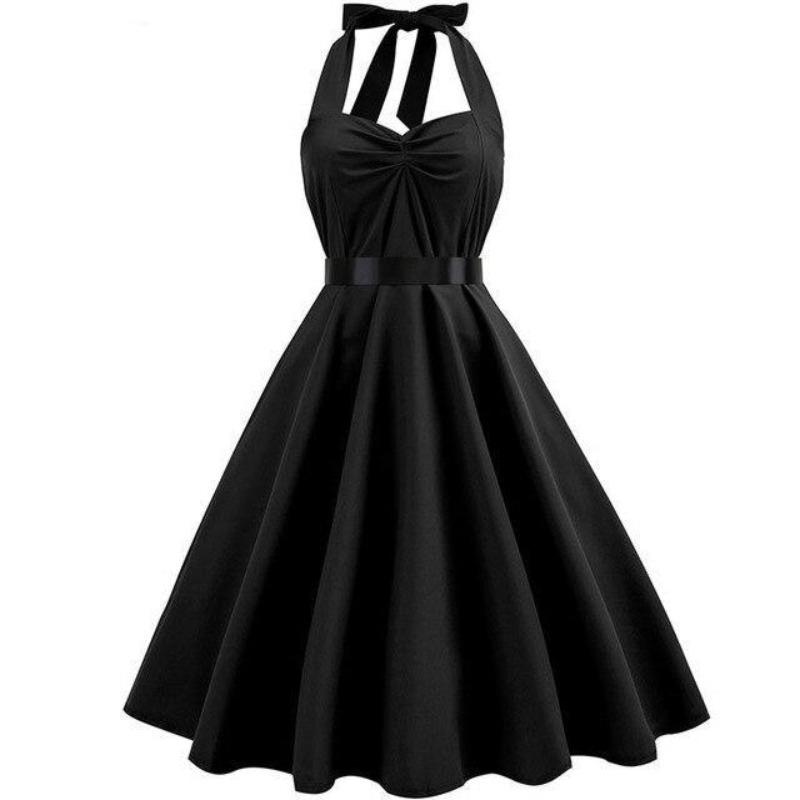 Svart Vintage Kjole