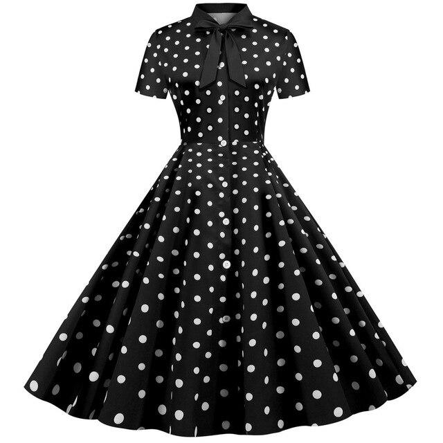 Svart Vintage Retro Kjole