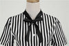 Vintage Retro Stripete Kjole Svart