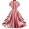 Rød Vintage Retro Stripete Kjole