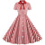 Rød Vintage Retro Stripete Kjole