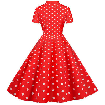 Rød Vintage Retro Kjole