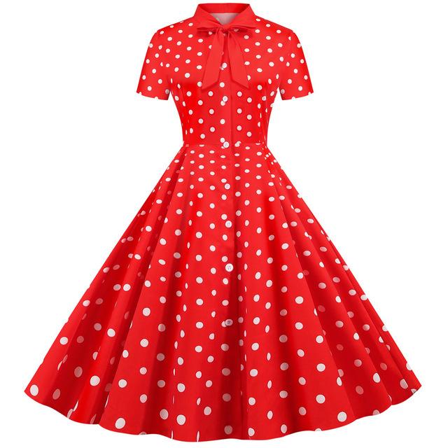 Rød Vintage Retro Kjole