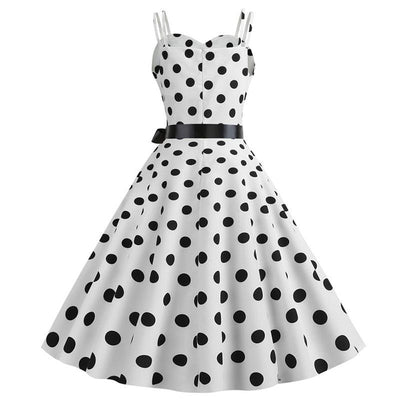 Vintage Rockabilly Kjole Hvite Prikker