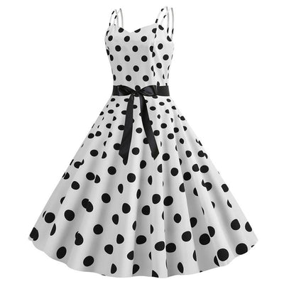 Vintage Rockabilly Kjole Hvite Prikker