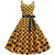Vintage Rockabilly Kjole Gule Prikker