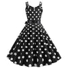 Vintage Rockabilly Kjole Svart Hvit Polka Dots