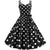 Vintage Rockabilly Kjole Svart Hvit Polka Dots