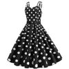 Vintage Rockabilly Kjole Svart Hvit Polka Dots