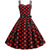Vintage Rockabilly Kjole Svart Røde Prikker