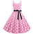 Vintage Rockabilly Kjole Rosa Prikker